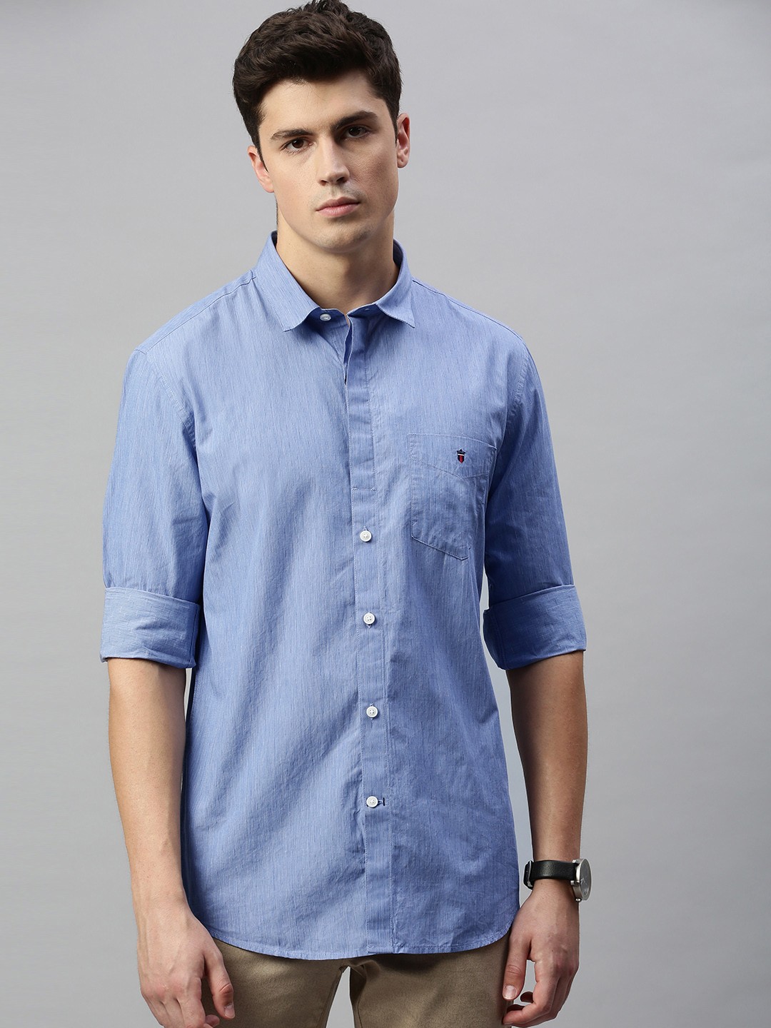 

Louis Philippe Sport Men Blue Super Slim Fit Solid Casual Shirt