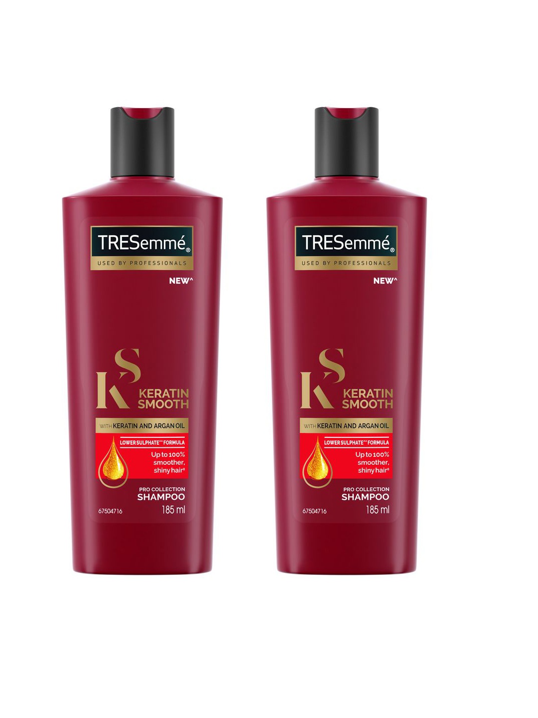 

TRESemme Women Set of 2 Keratin Smooth Shampoo (185 ml each), Red