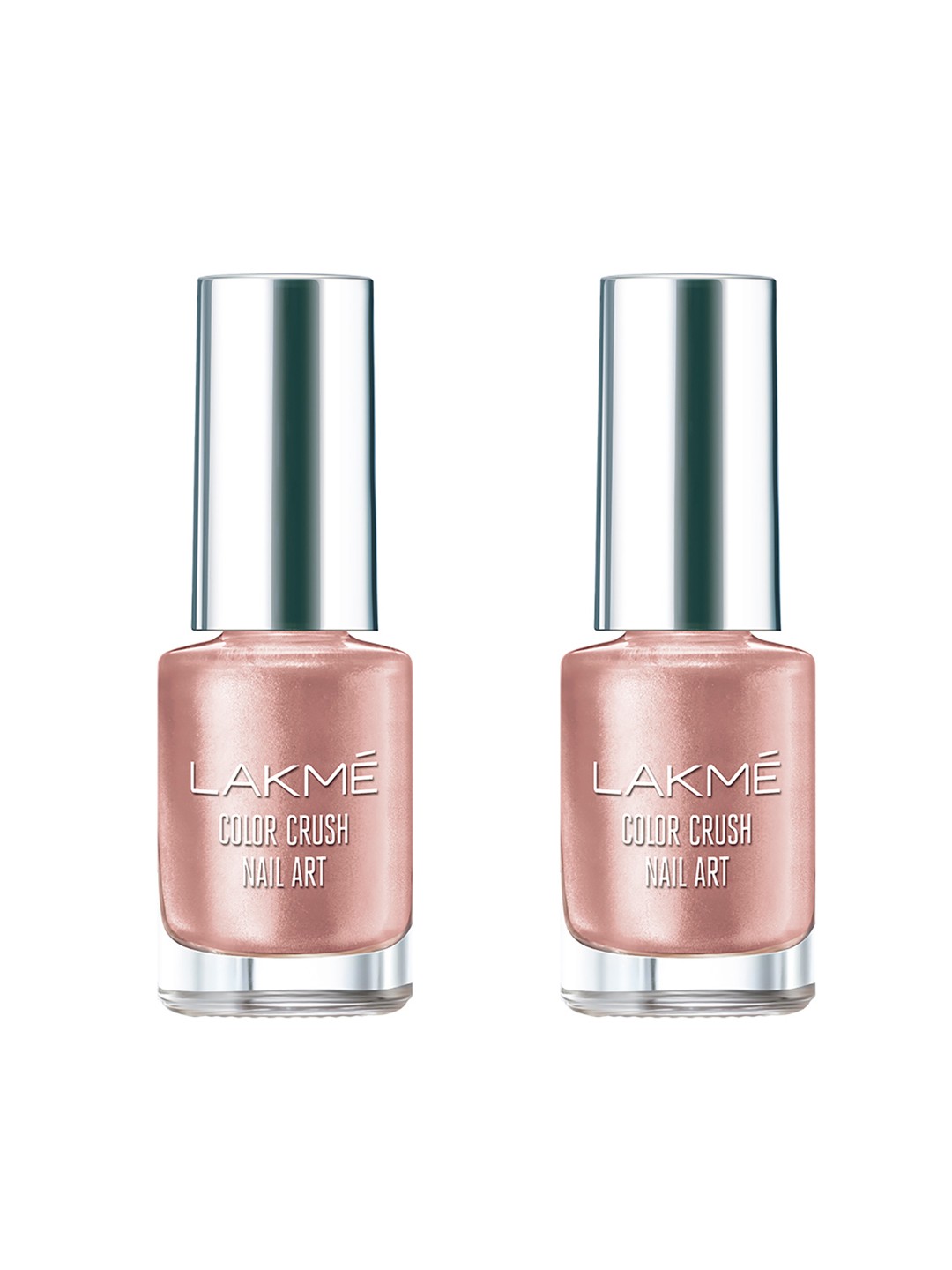 

Lakme Set Of 2 M2 Cocoa Nude Color Crush Nail Art Nail Polish, Pink