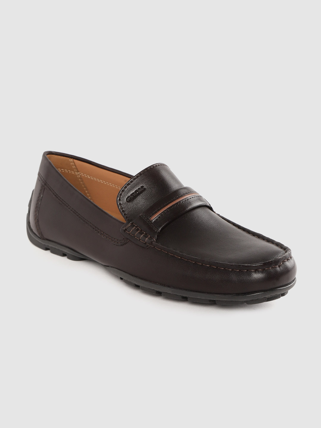 

Geox Men Coffee Brown Leather Loafers
