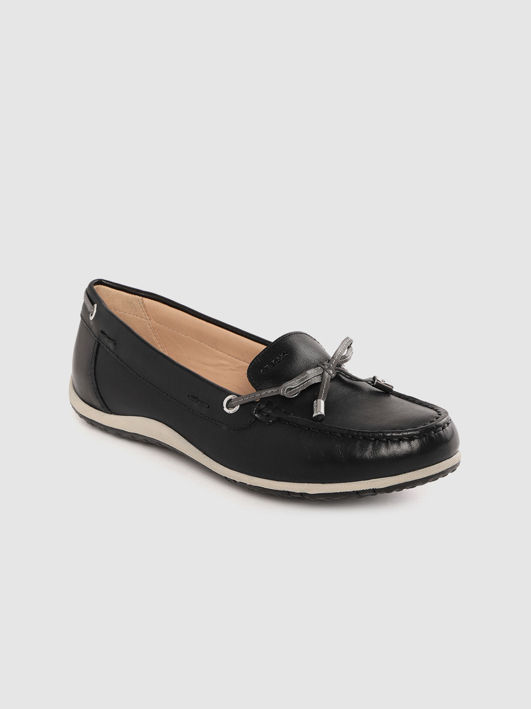 

Geox Women Black Leather Boat Shoes