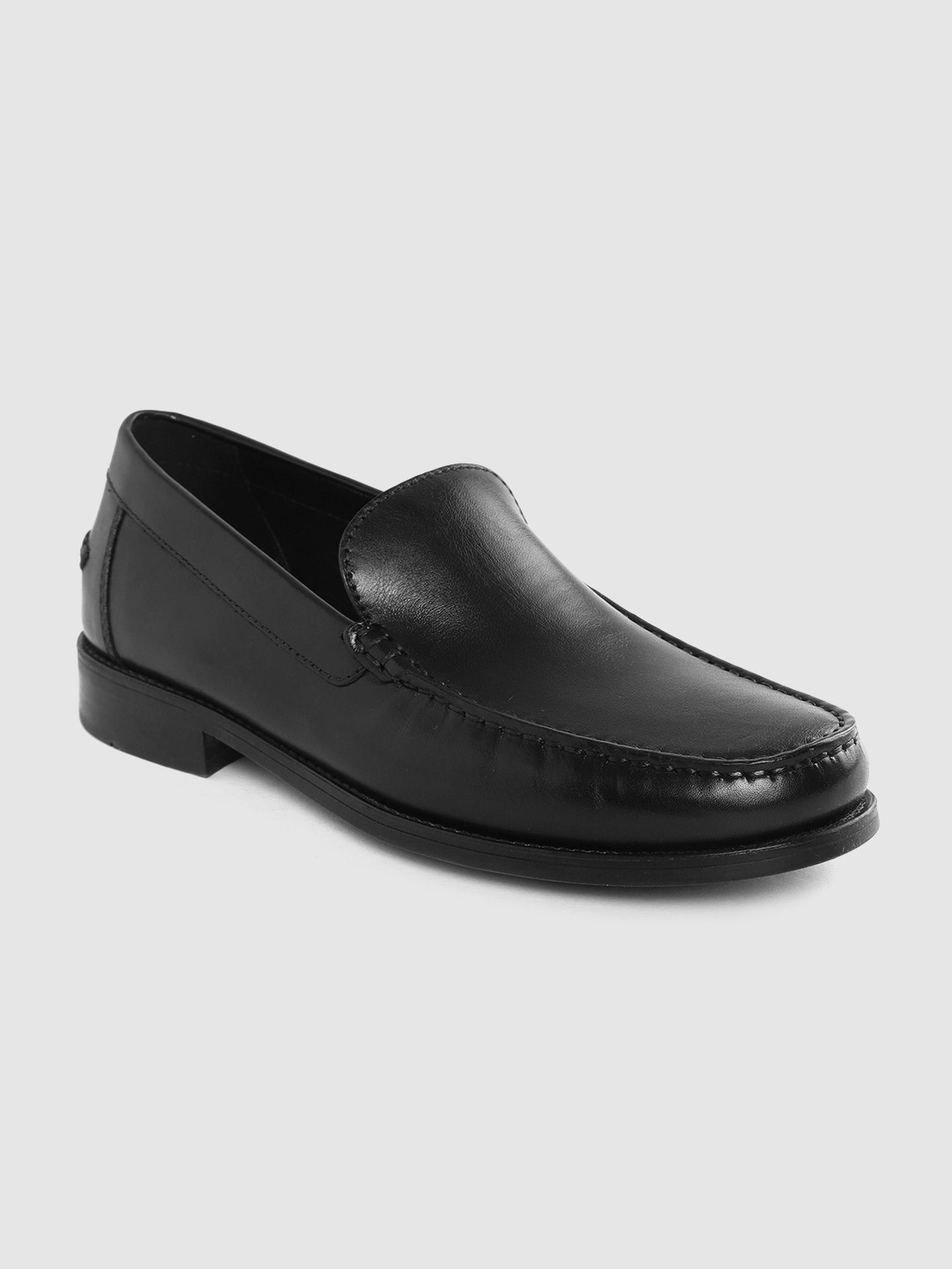 

Geox Men Black Solid Leather Formal Loafers