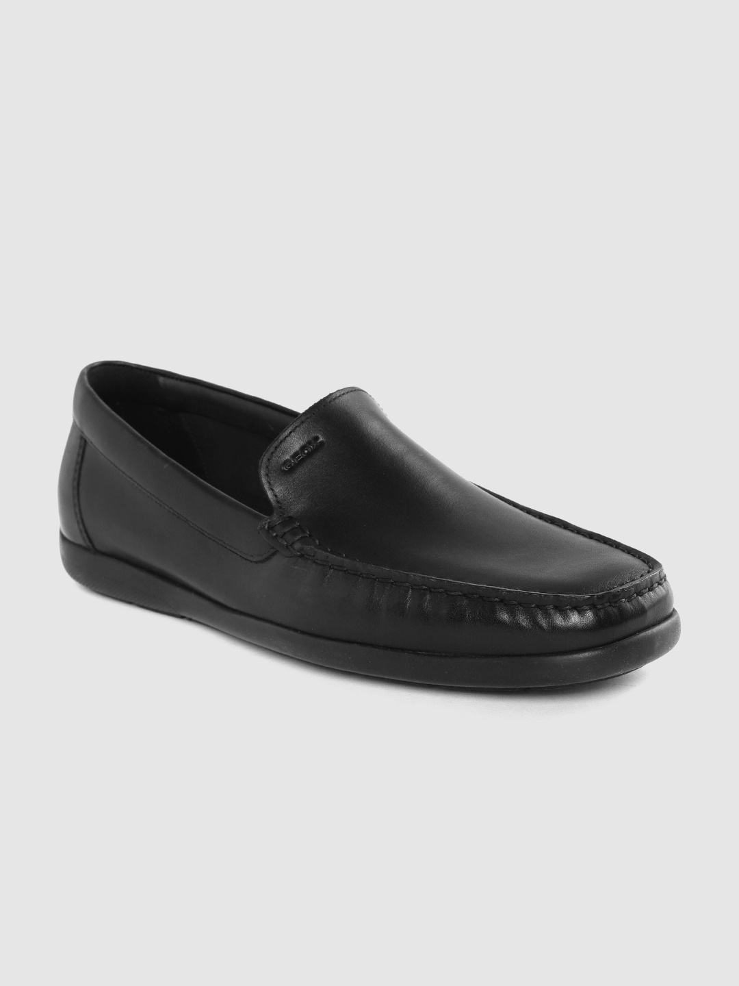 

Geox Men Black Leather Loafers