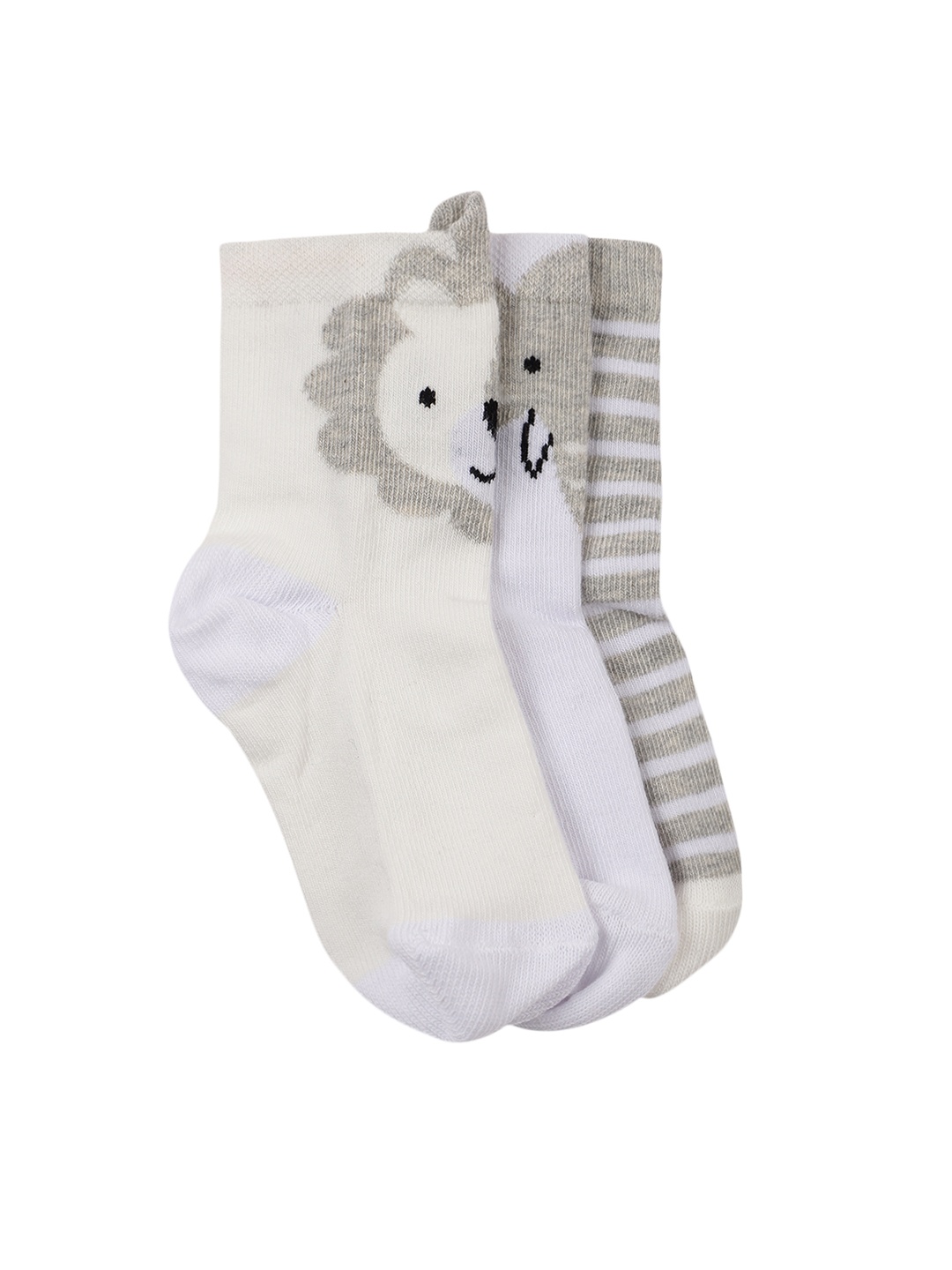 

mothercare Boys Pack of 3 Lion Novelty Socks, Off white