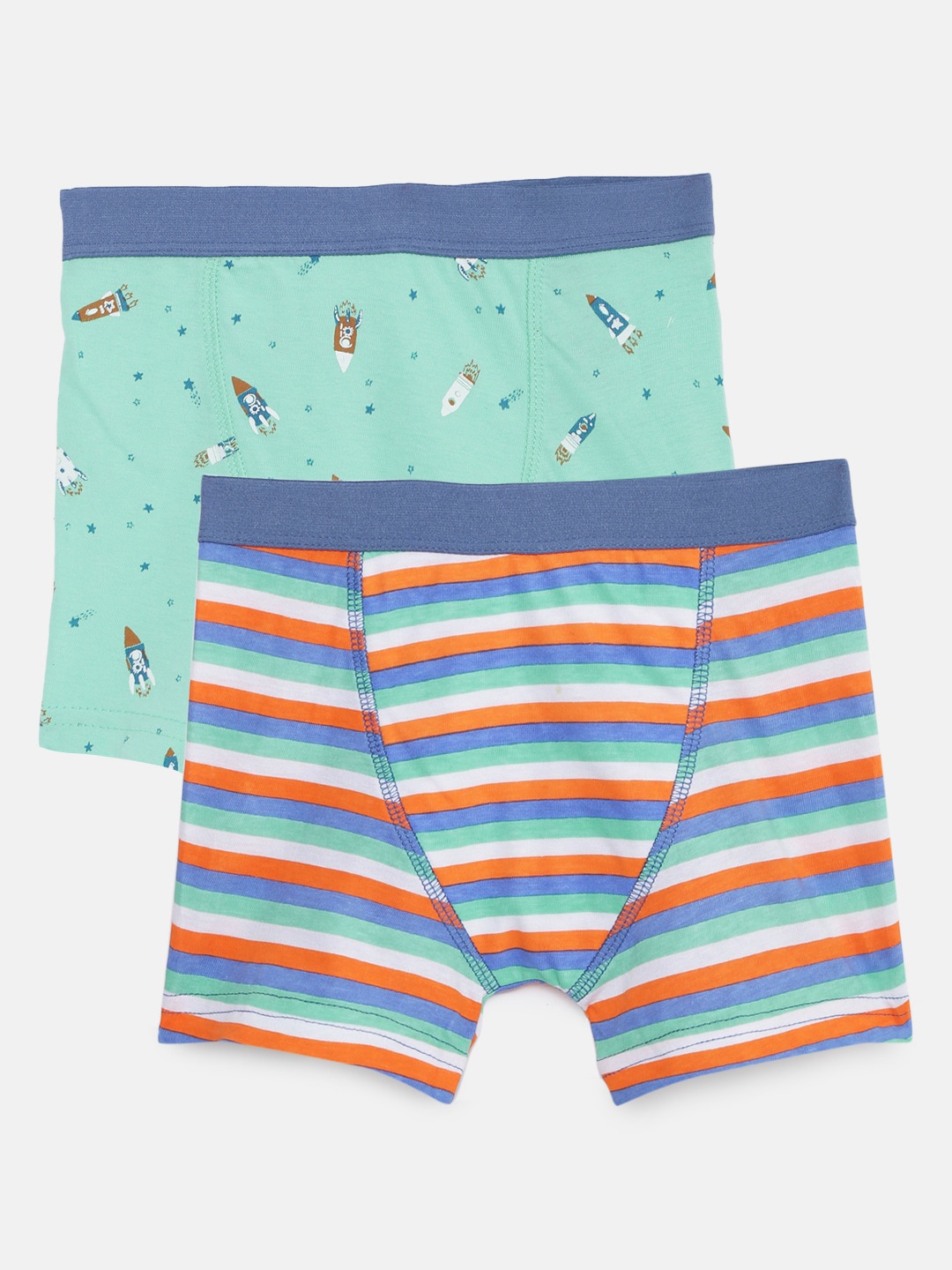 

mothercare Boys Pack of 2 Printed Trunks 410151370001, Blue