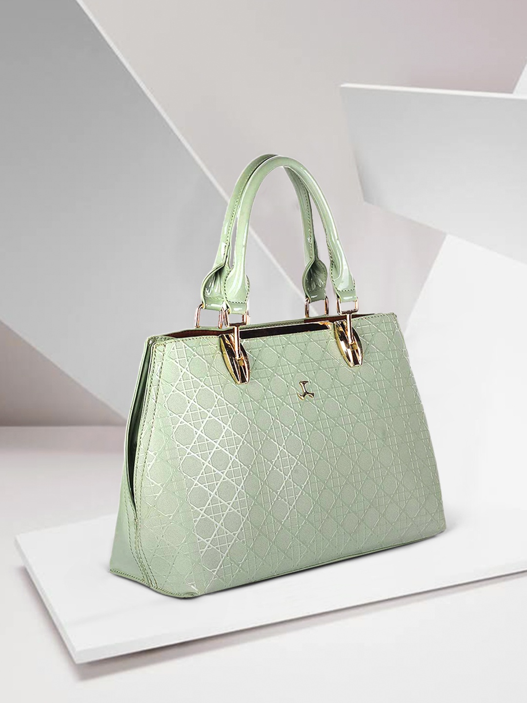 

Mochi Sea Green Textured Handheld Bag