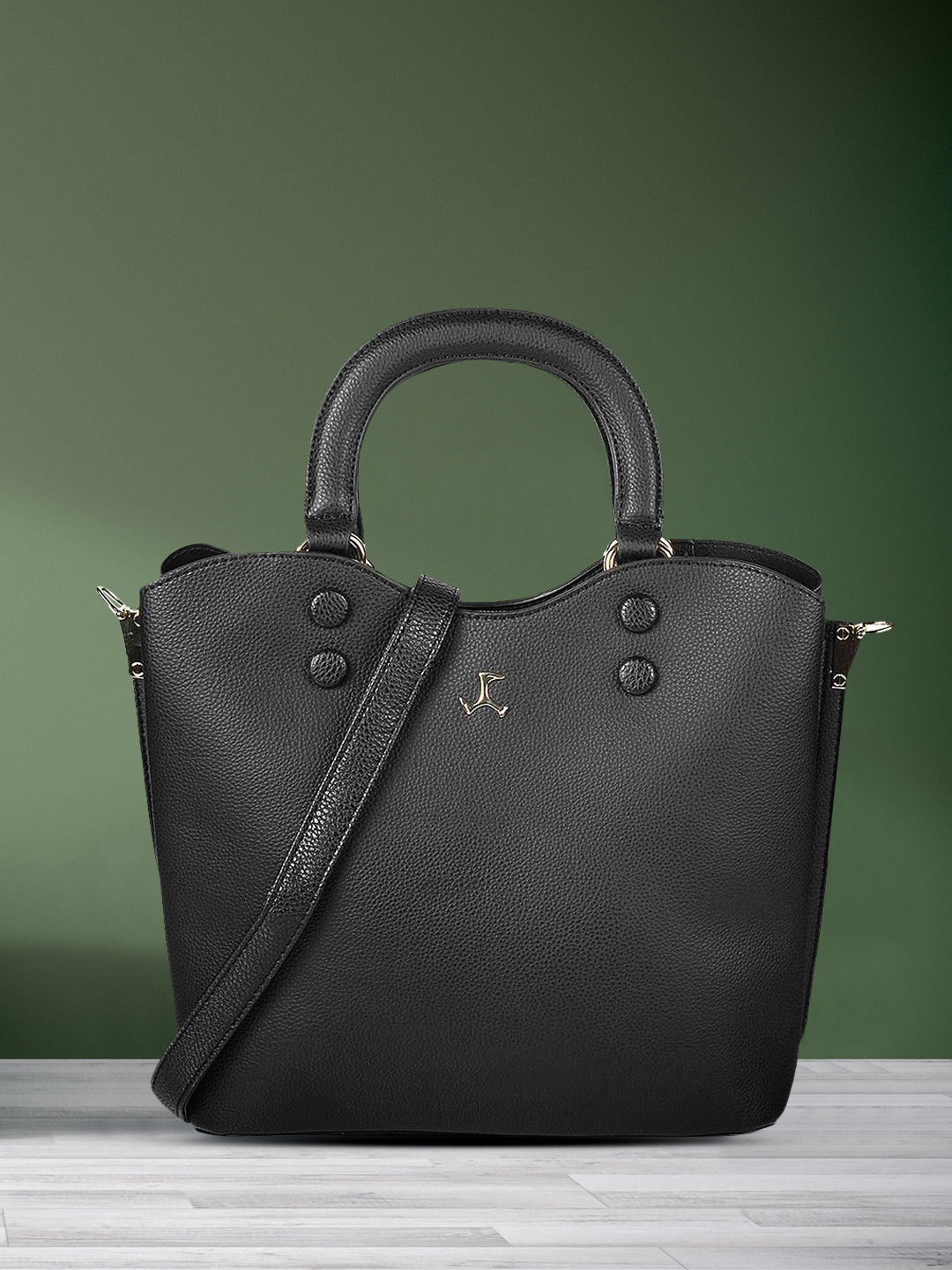 

Mochi Black Solid Handheld Bag