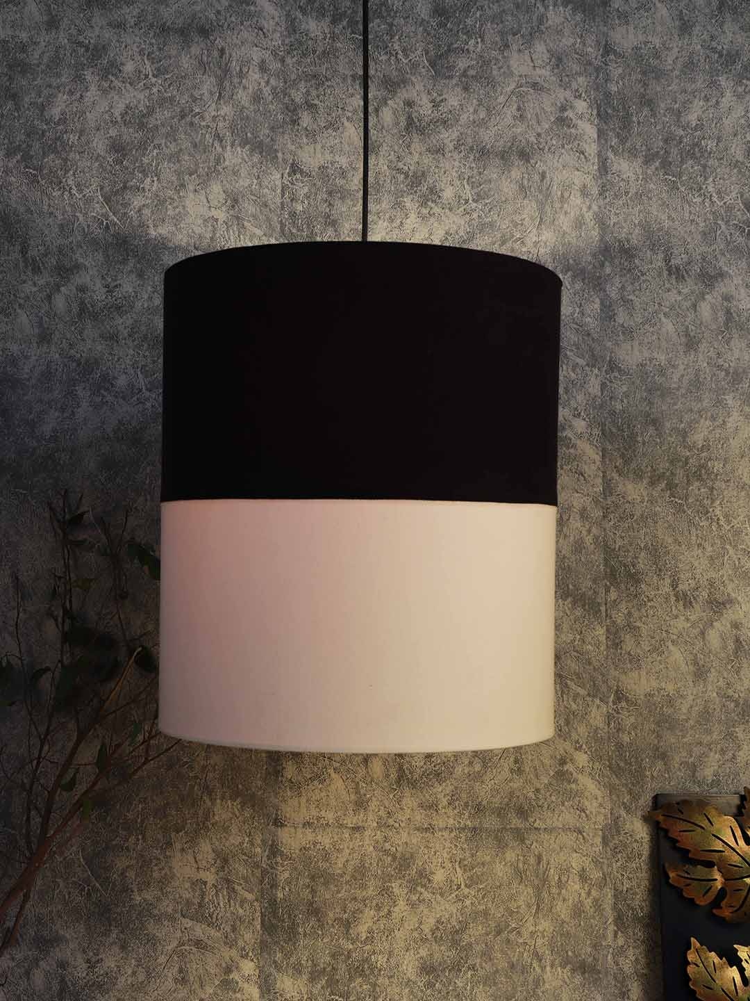

Grated Ginger Black & White Colourblocked Handcrafted Hanging Light