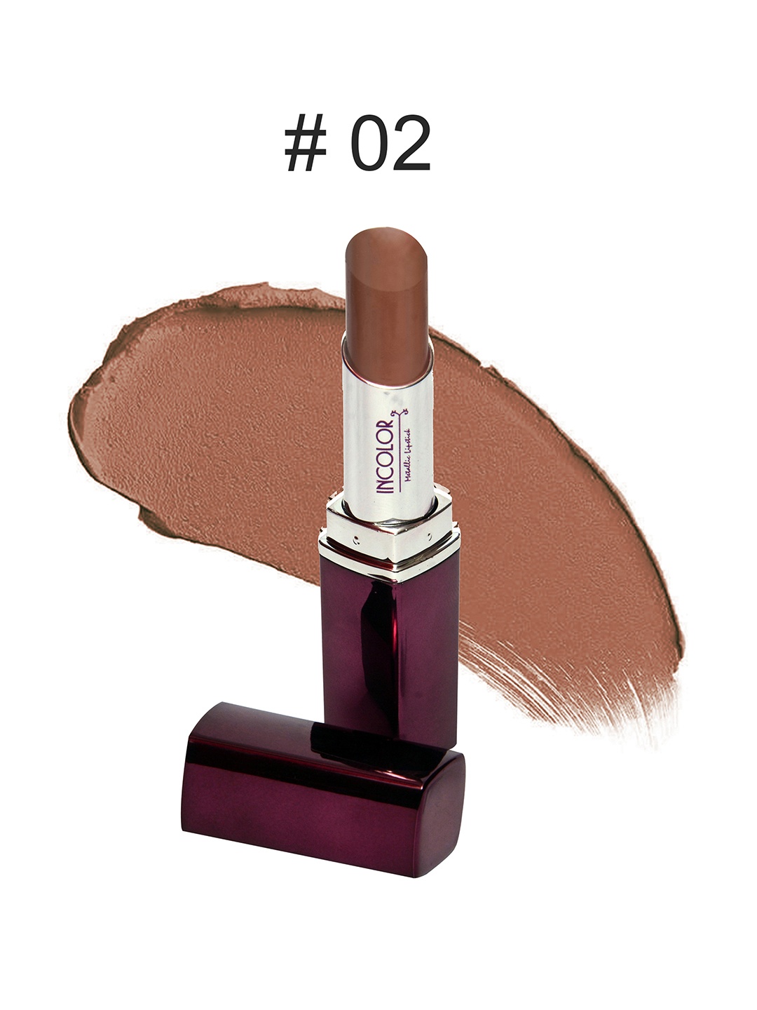 

INCOLOR Brown Mettalic Lipstick 02 3.7 gm
