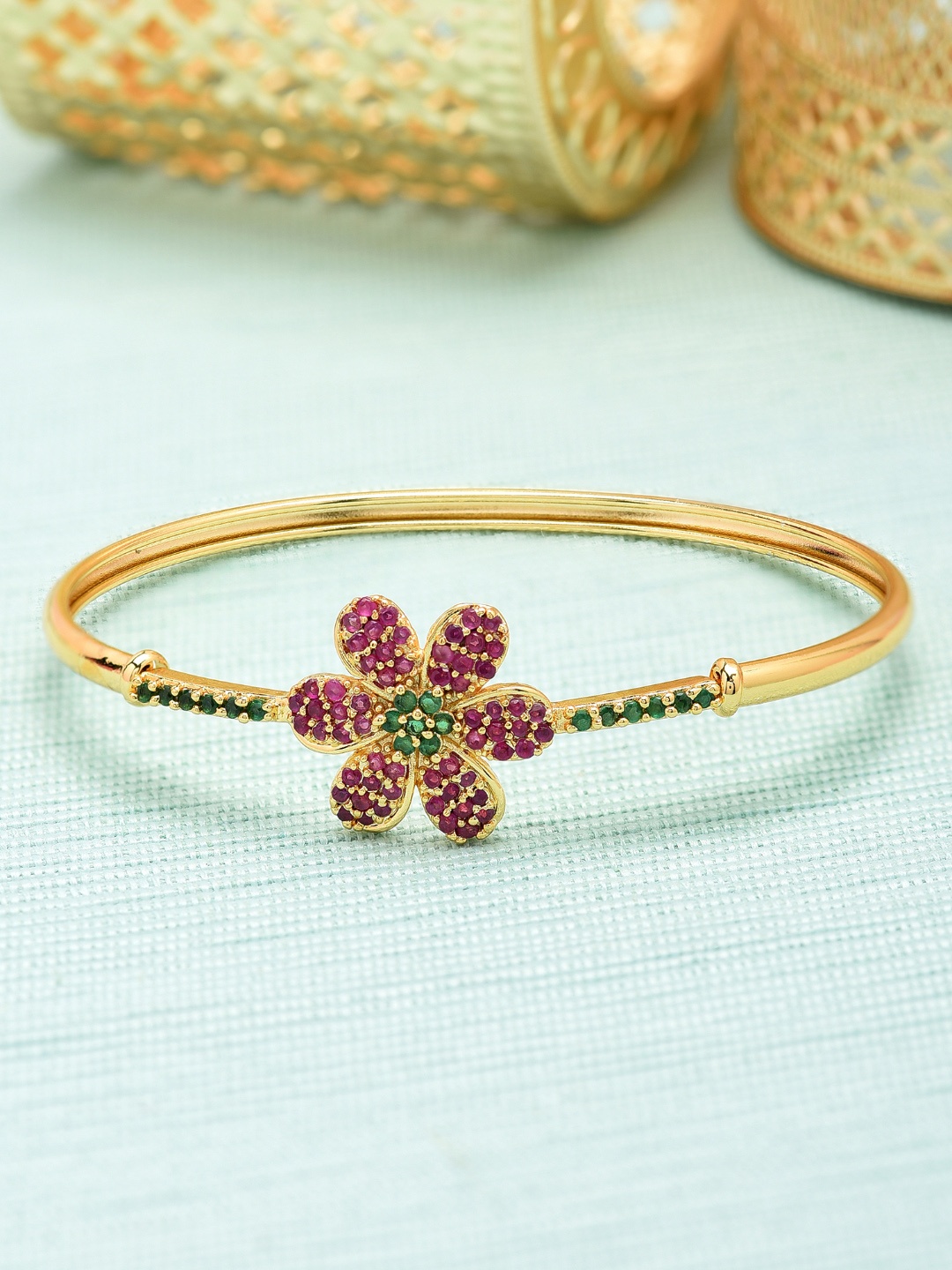 

Zaveri Pearls Gold-Plated & Cubic Zirconia Bracelet