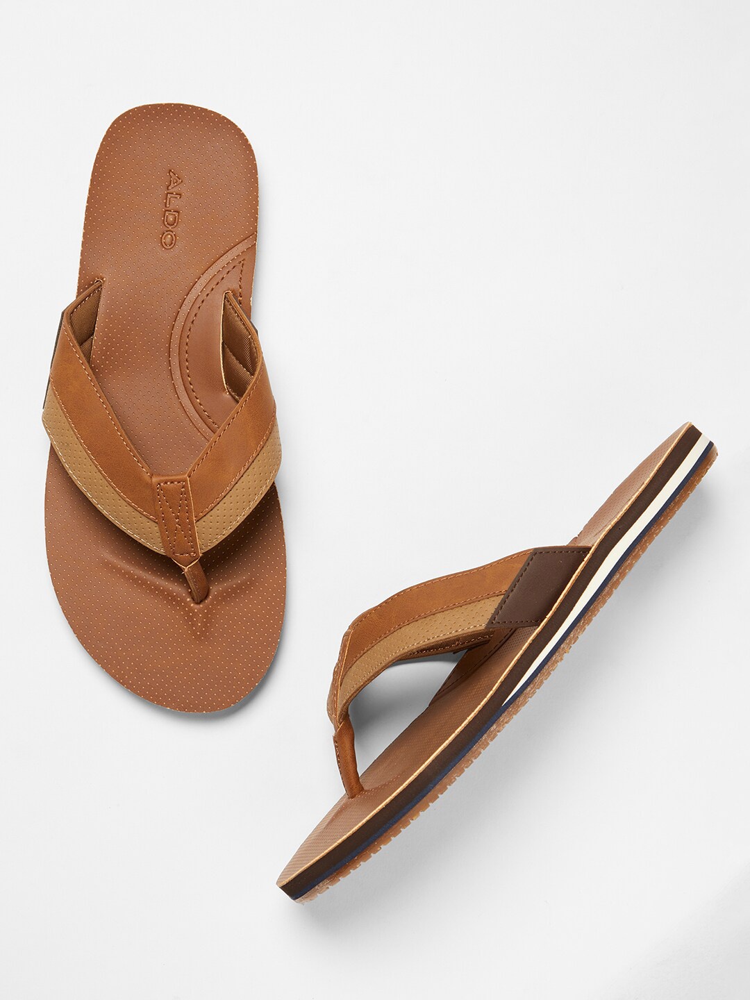 

ALDO Men Brown Solid Thong Flip-Flops