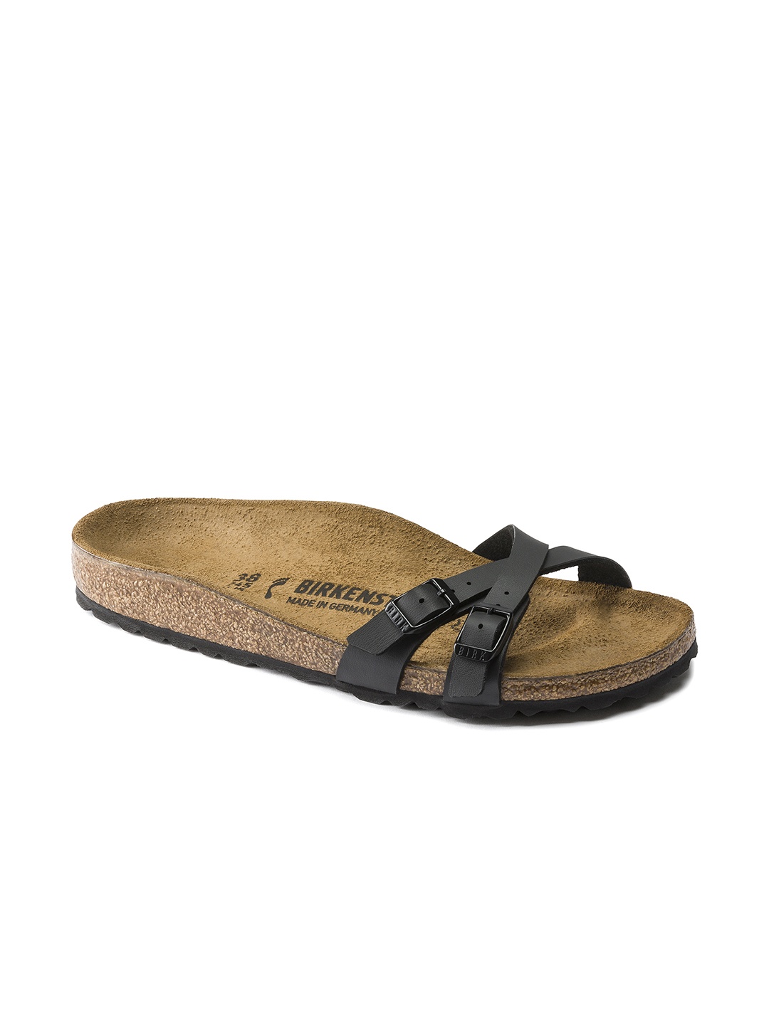 

Birkenstock Women Black Almere Birko-Flor Narrow Width Flats