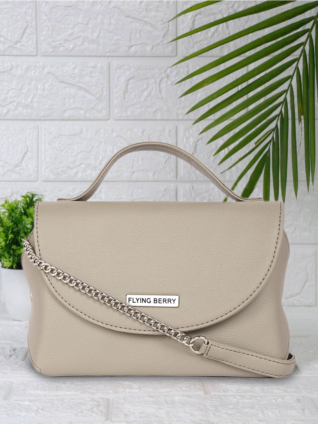 

FLYING BERRY Grey Solid Sling Bag