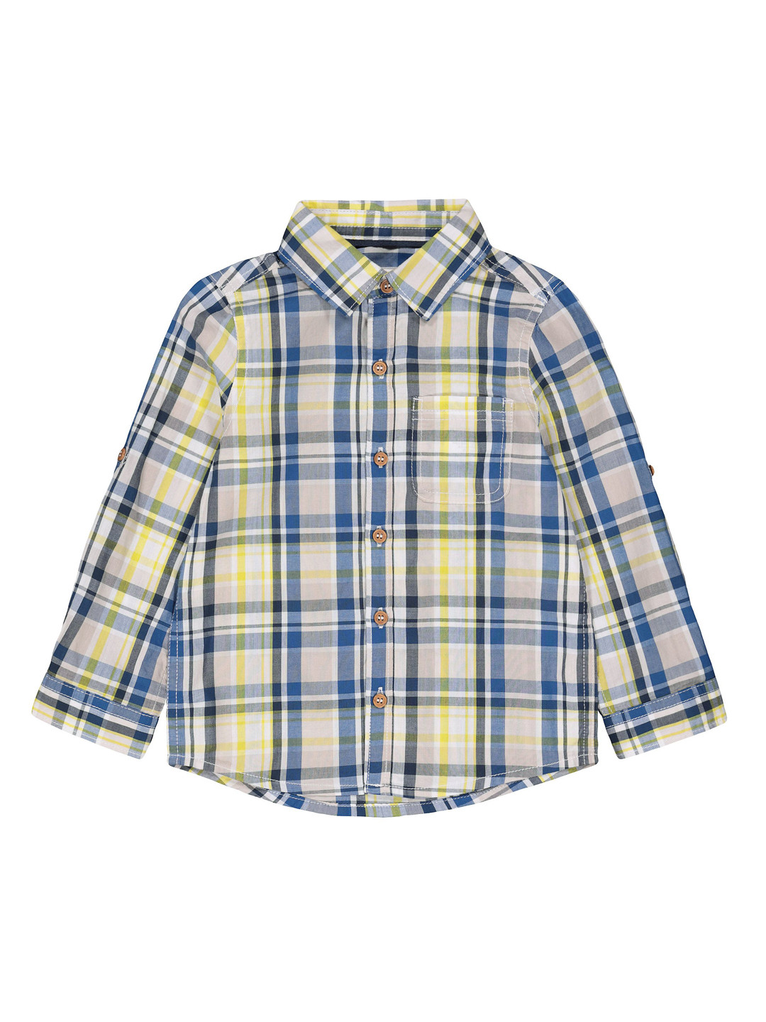 

mothercare Boys Blue & Beige Checked Regular Fit Casual Shirt