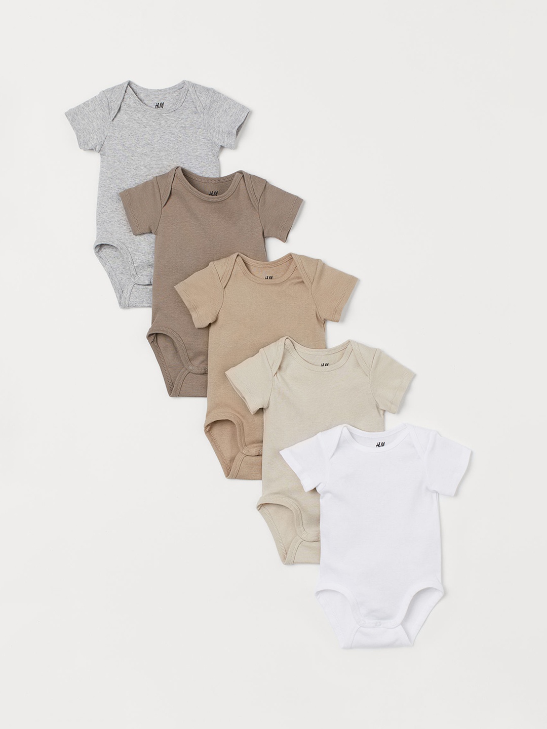 

H&M Women Pink 5-pack Sustainable Bodysuits, Brown