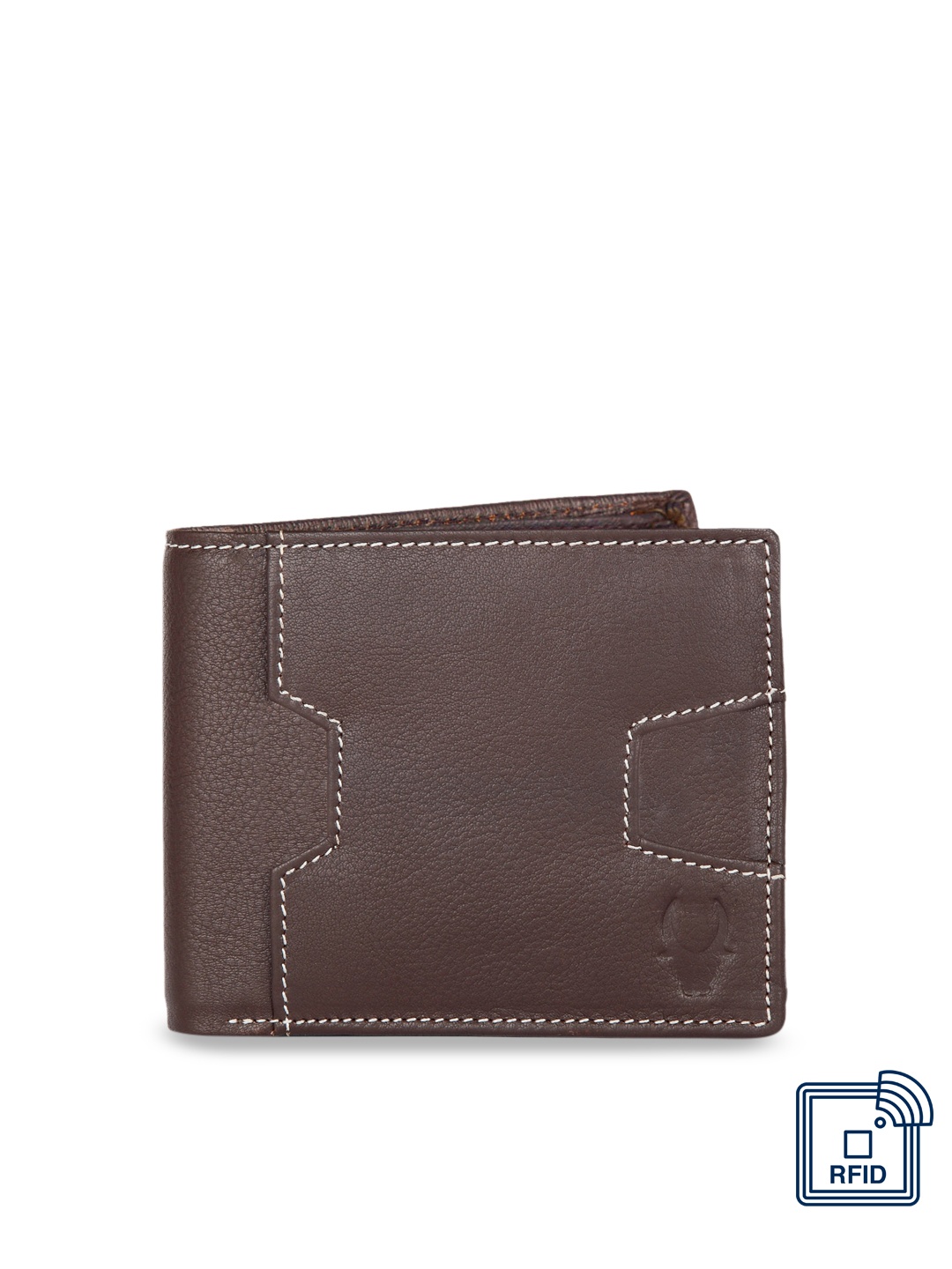 

WildHorn Men Brown Solid RFID Protected Genuine Leather Two Fold Wallet