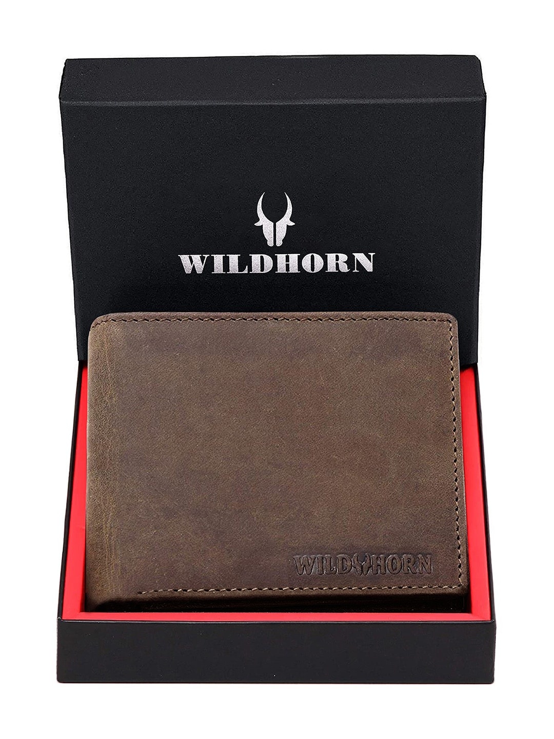 

WildHorn Men Brown Solid RFID Protected Genuine Leather Two Fold Wallet