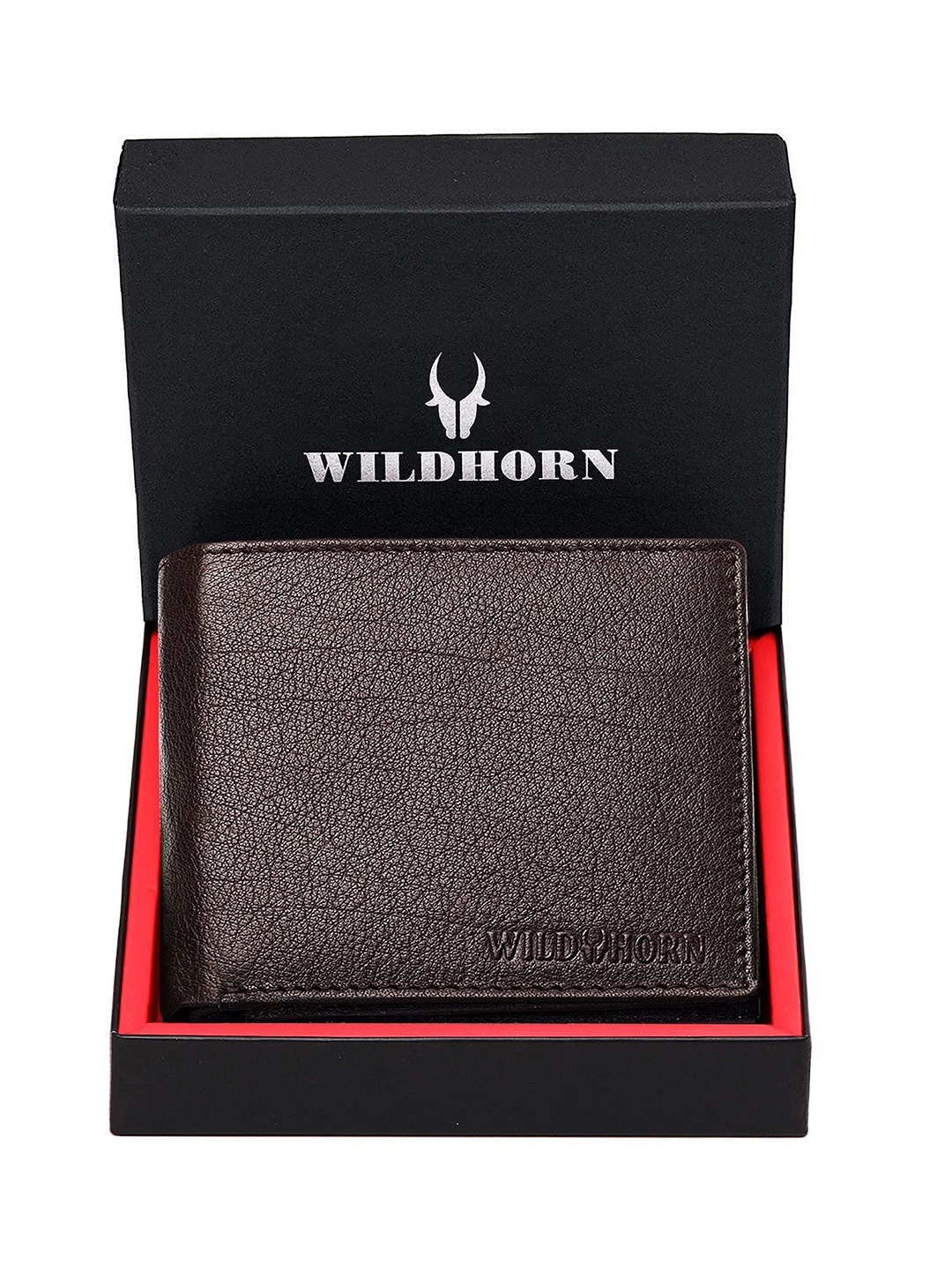 

WildHorn Men Brown Solid RFID Protected Genuine Leather Two Fold Wallet