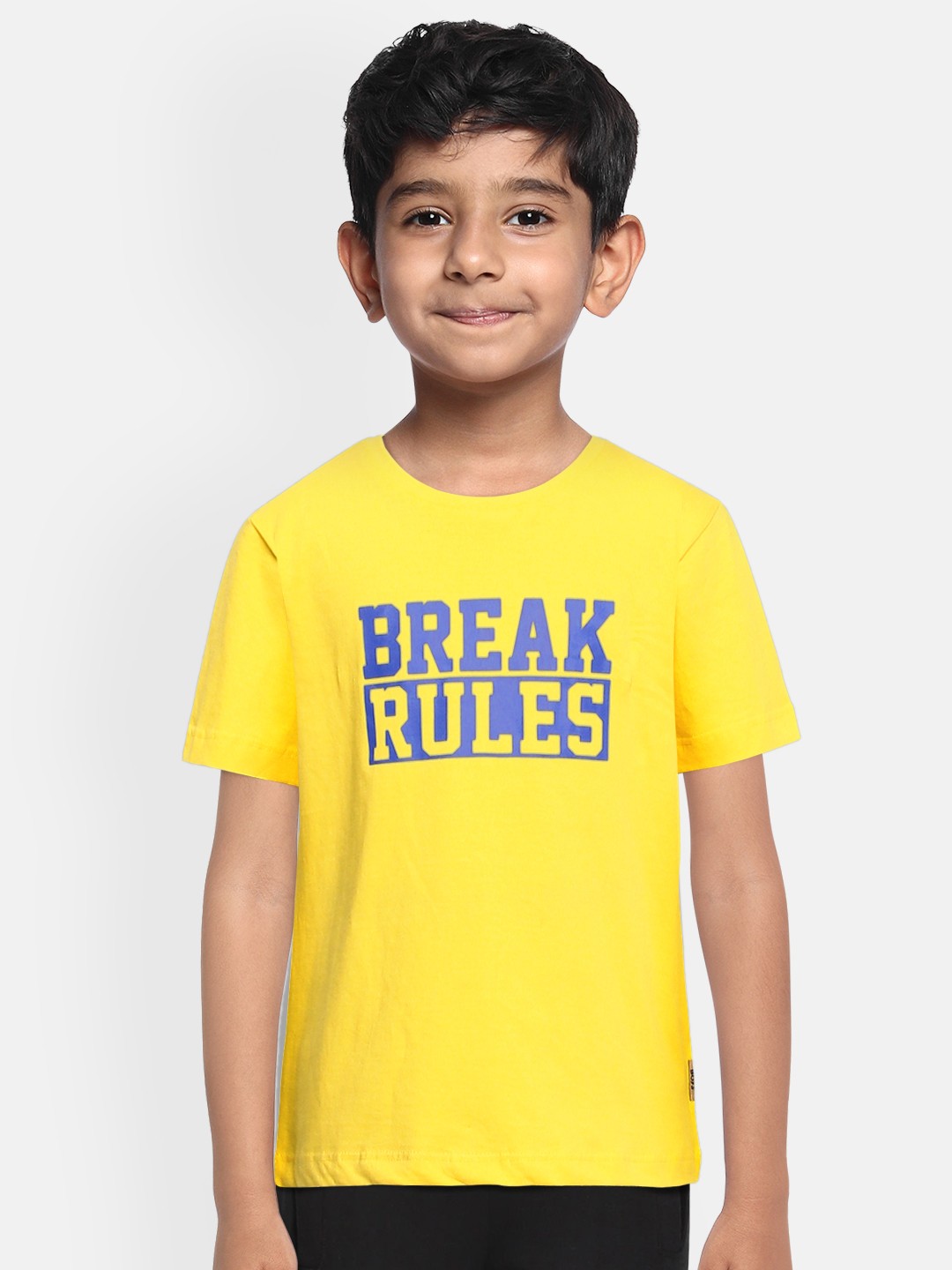 

Flying Machine Boys Yellow Typography Printed Pure Cotton T-shirt