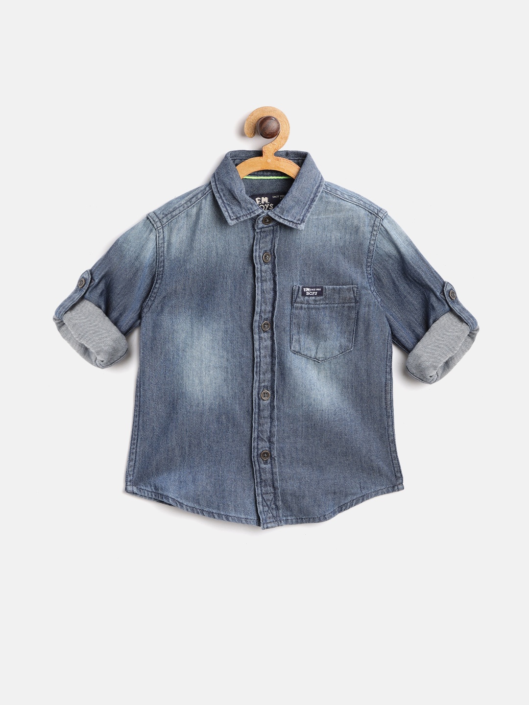 

Flying Machine Boys Blue Regular Fit Faded Denim Casual Shirt