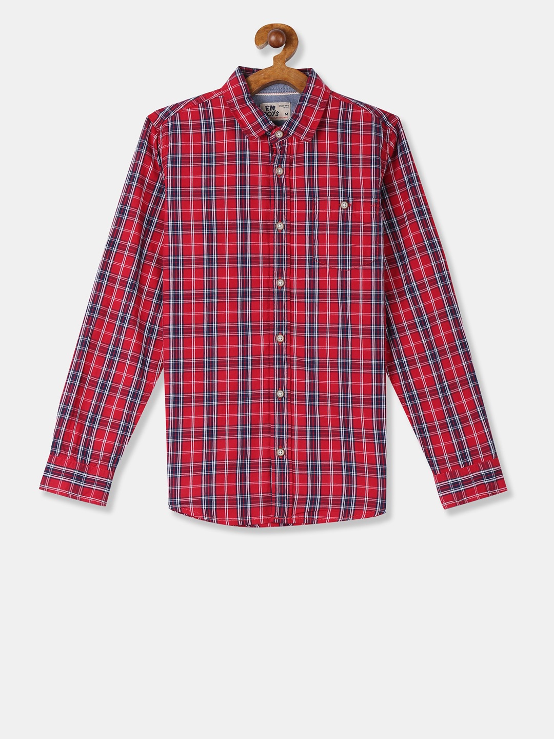 

Flying Machine Boys Red & Blue Regular Fit Checked Casual Shirt