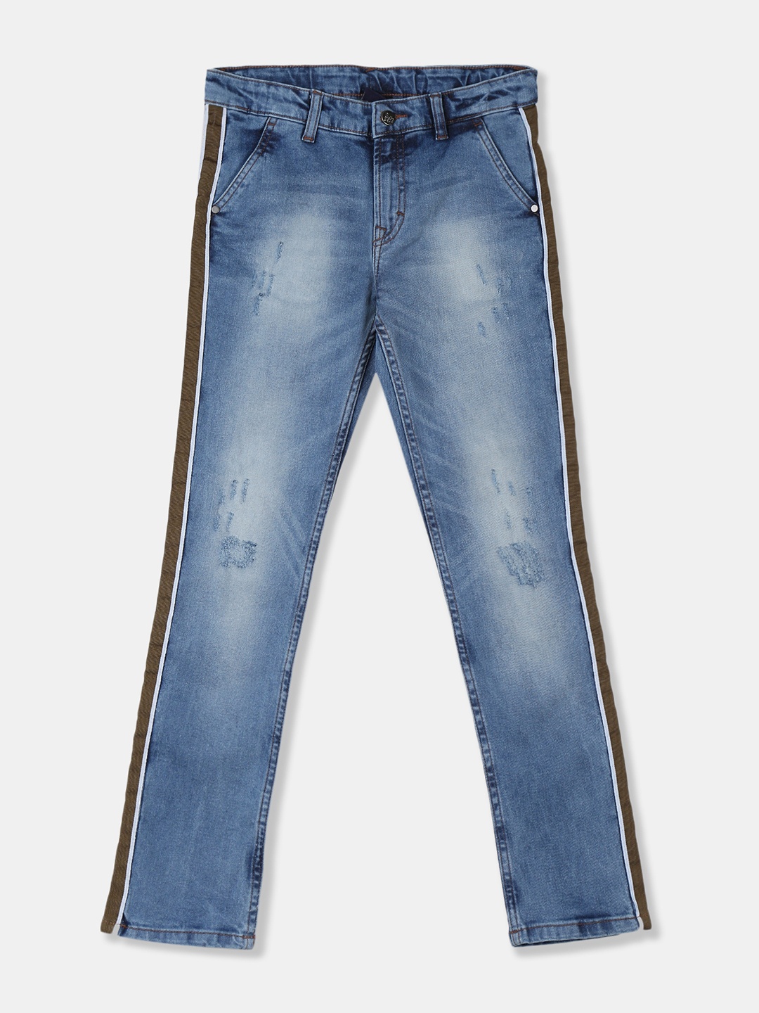 

Flying Machine Boys Blue Regular Fit Mid-Rise Mildly Distressed Jeans