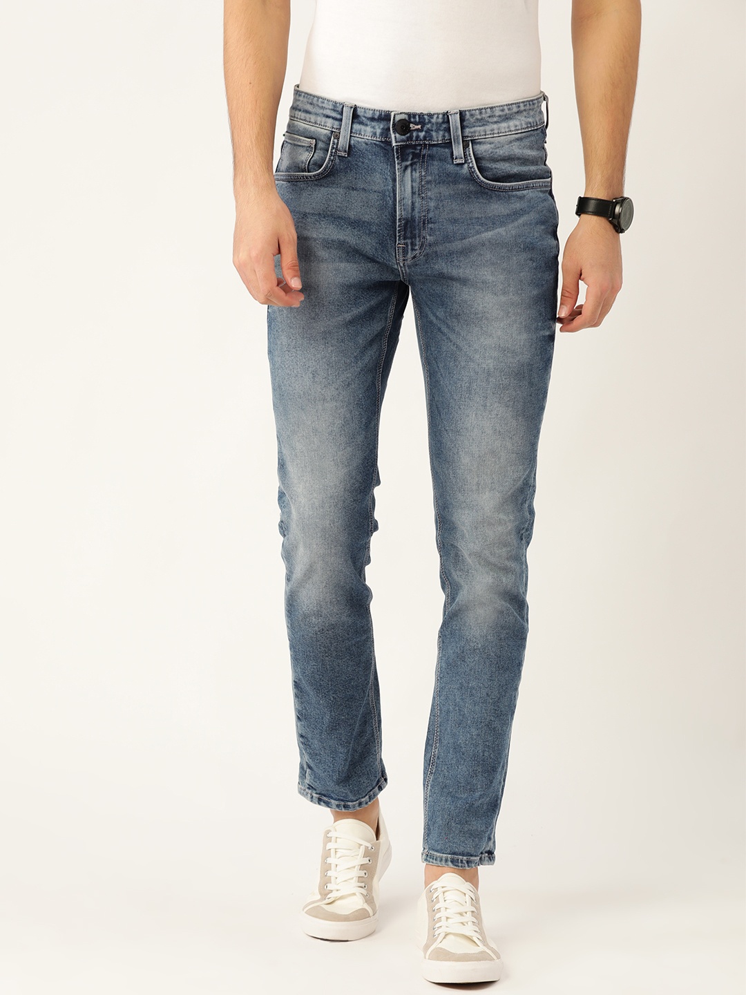 

United Colors of Benetton Men Blue Skinny Fit Mid-Rise Clean Look Stretchable Jeans