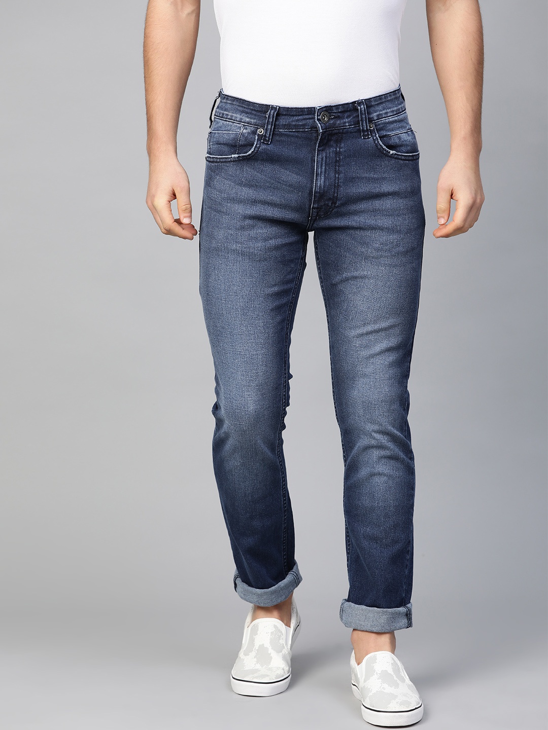 

BEAT LONDON by PEPE JEANS Men Blue Vapour Fit Low-Rise Clean Look Stretchable Jeans