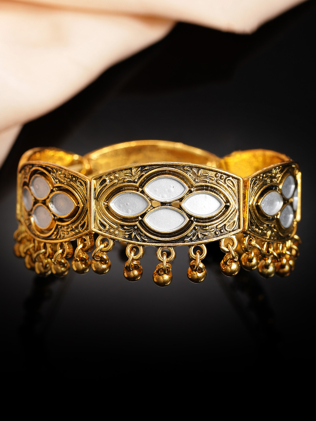 

Rubans Gold-Plated Handcrafted Elasticated Mirrored Bracelet
