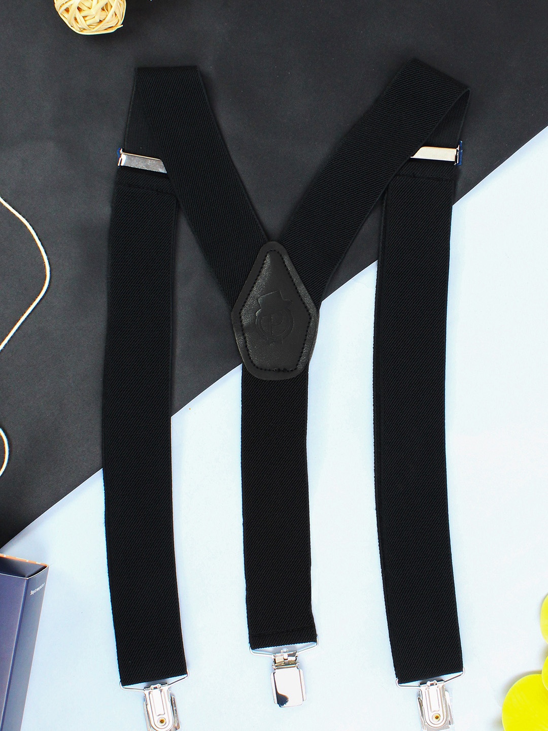 

PELUCHE Men Black Solid Suspenders