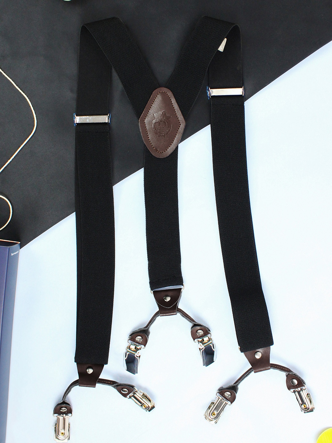 

PELUCHE Men Black Solid Novelist Charmer Suspenders