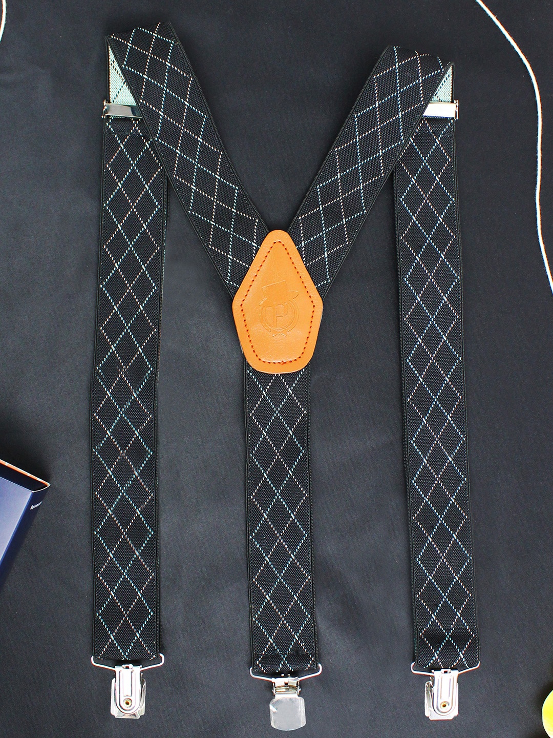 

PELUCHE Men Black Checked Suspenders