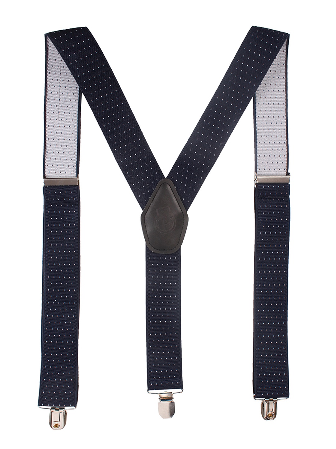 

PELUCHE Men Blue & White Micro Patterned Suspenders