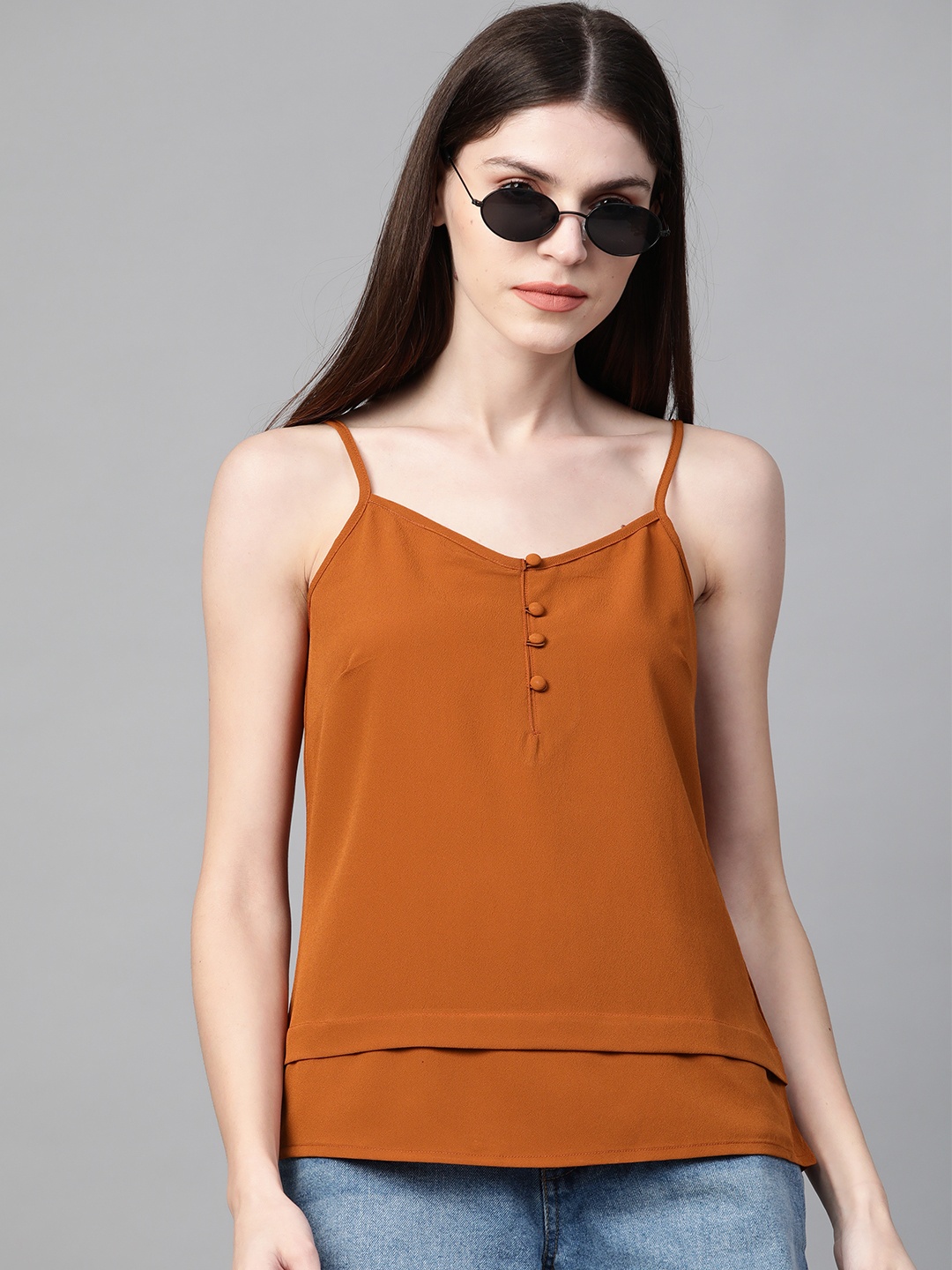 

Roadster Women Mustard Yellow Solid A-Line Top
