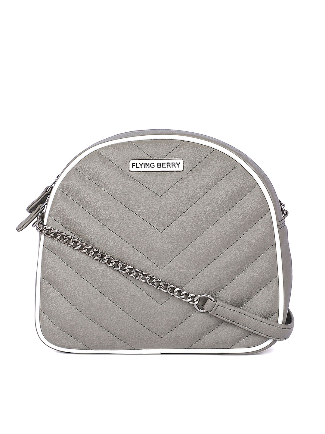 

FLYING BERRY Grey Solid Sling Bag