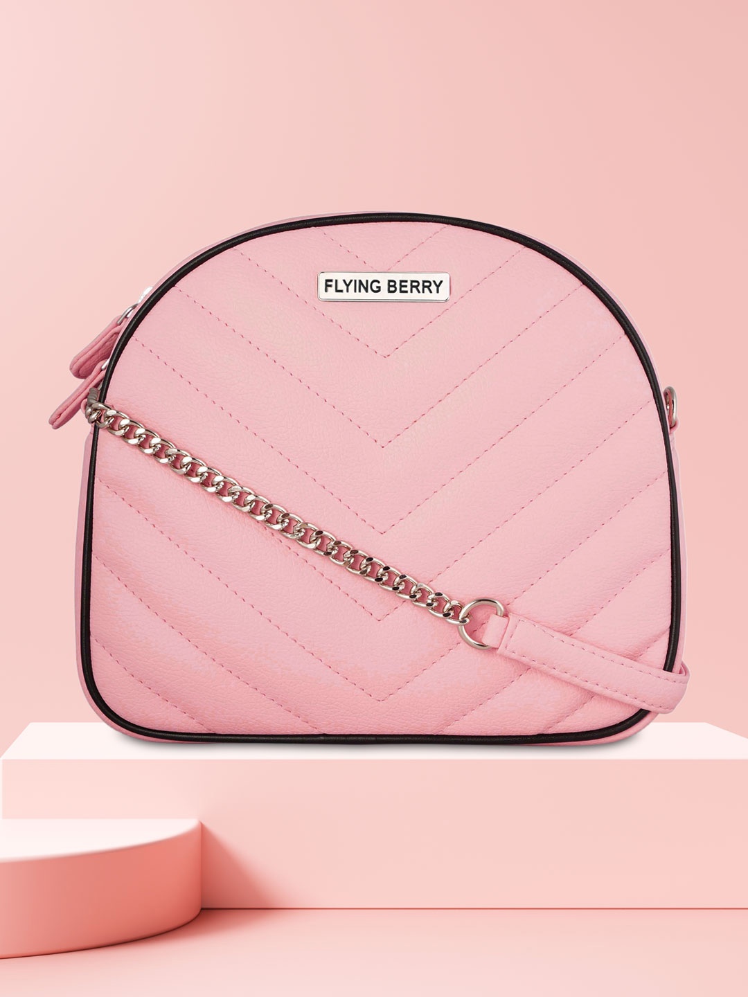 

FLYING BERRY Pink Solid Sling Bag