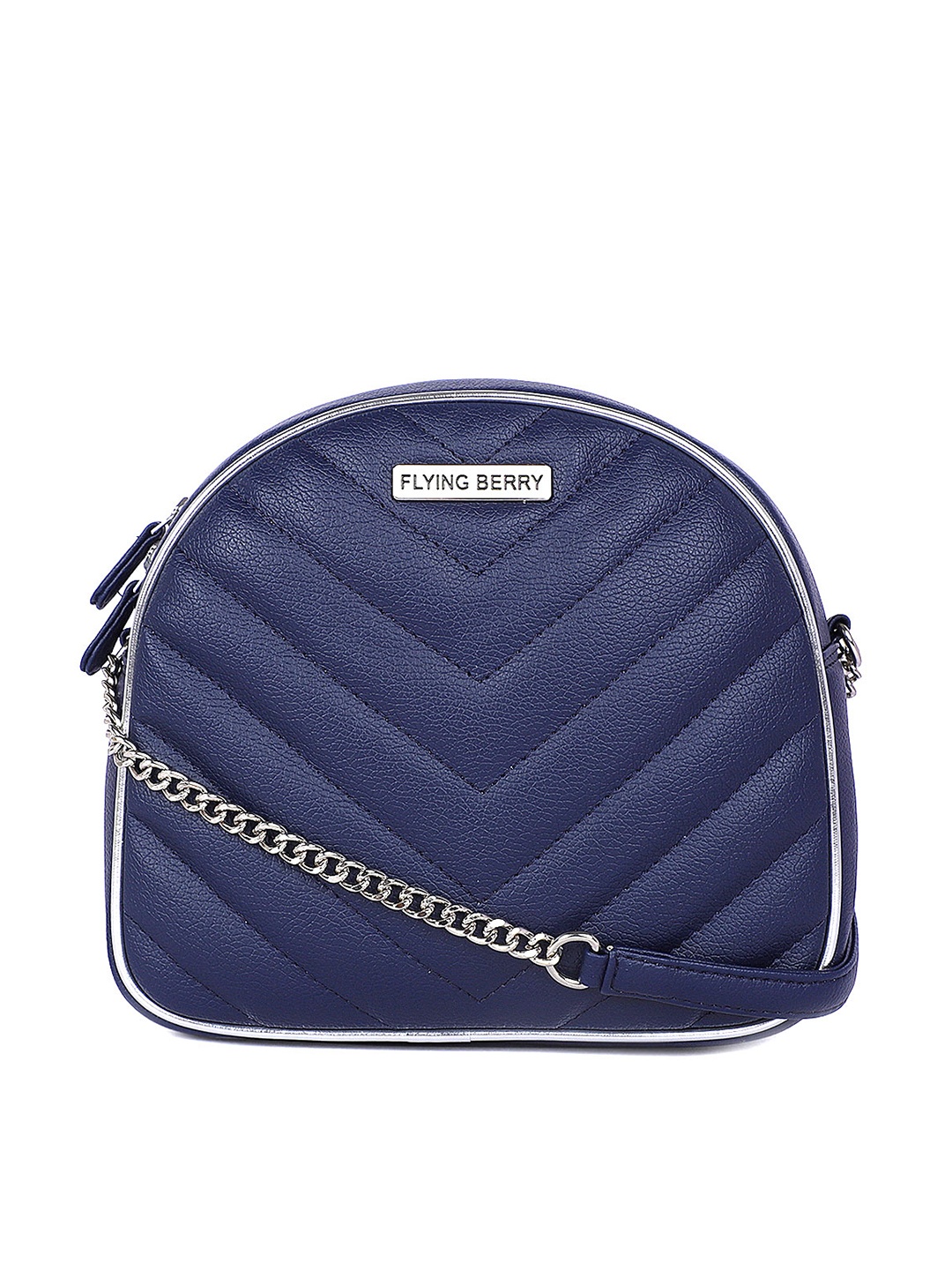

FLYING BERRY Navy Blue Solid Sling Bag