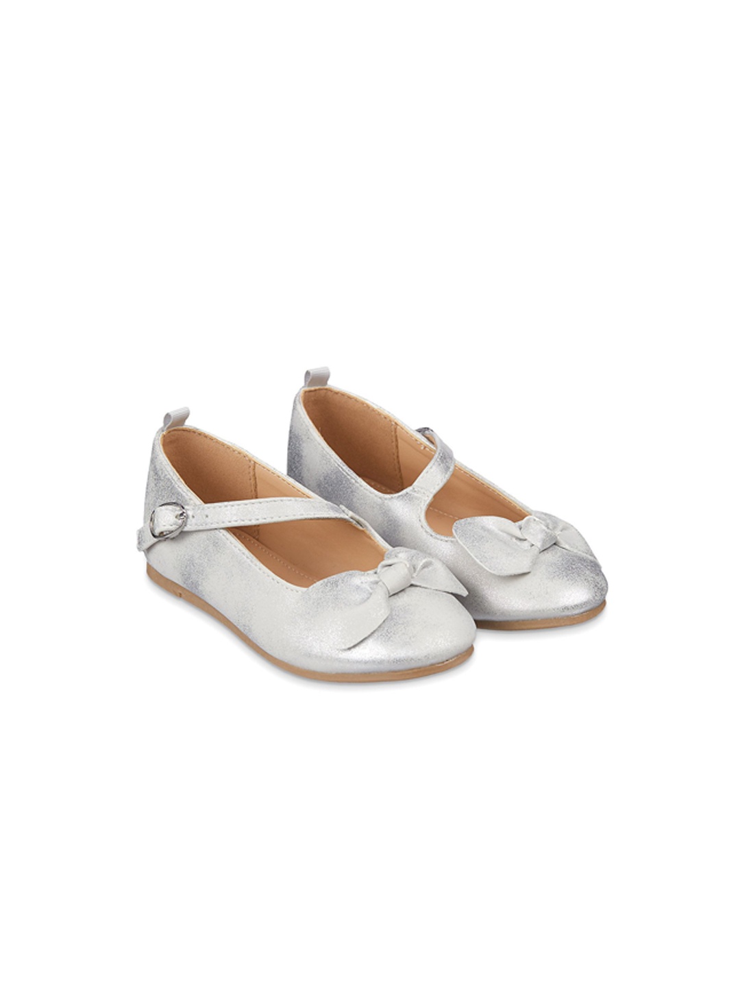

mothercare Girls Silver-Toned Mary Janes with Bows