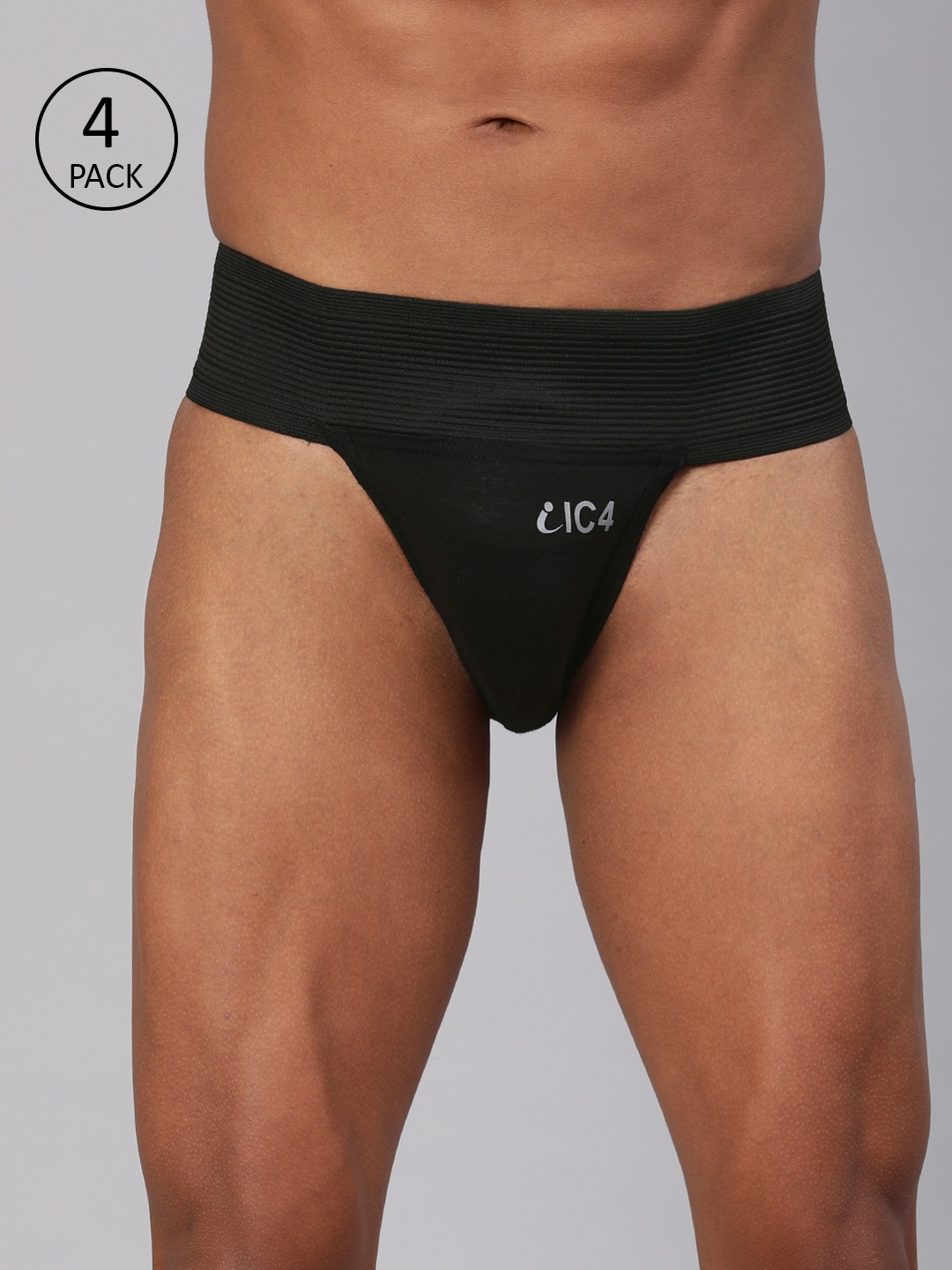 

IC4 Men Pack of 4 Black Gym Supporter Briefs 0B201P4