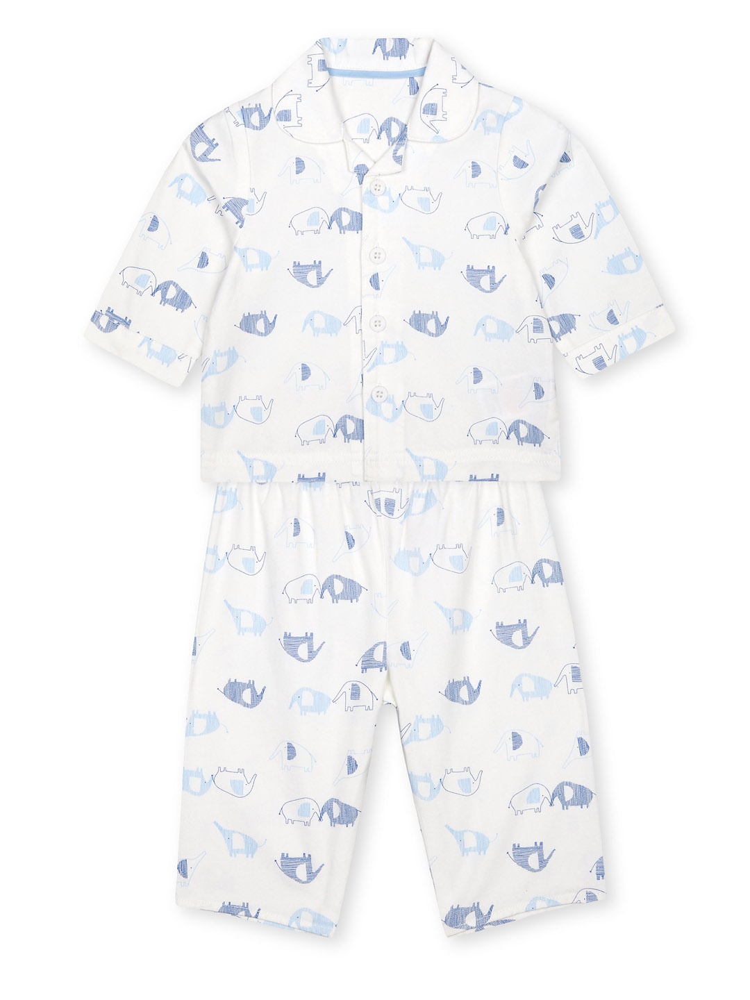 

mothercare Boys White Printed Night suit
