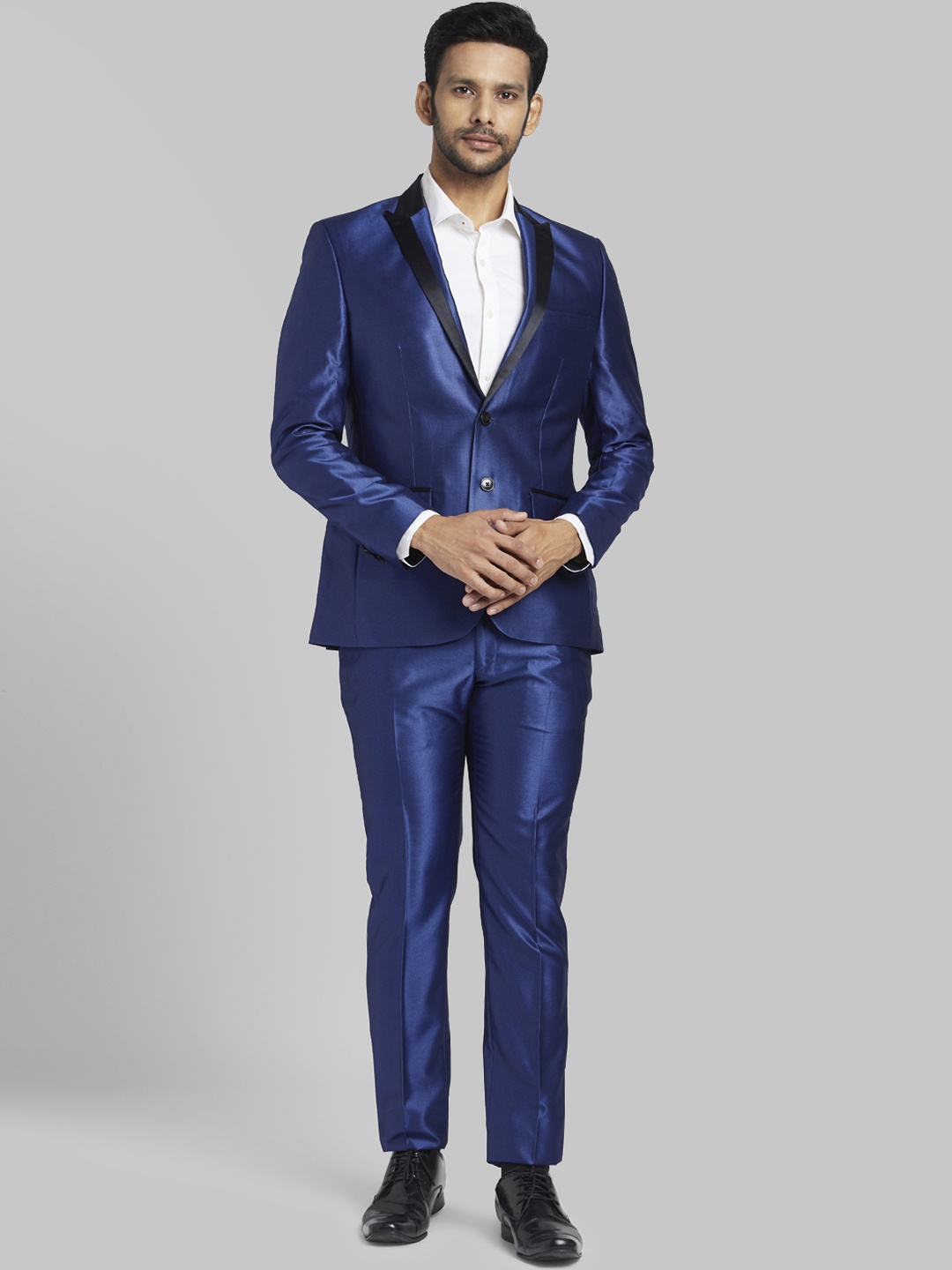 

Parx Men Blue Solid Single-Breasted 2-Piece Party Suit