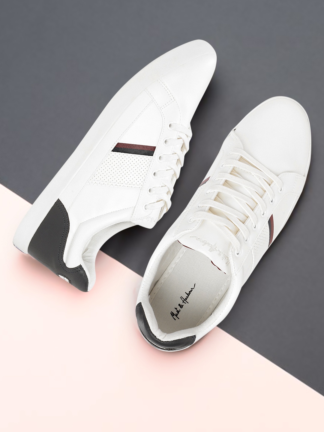 

Mast & Harbour Men White Perforated Sneakers