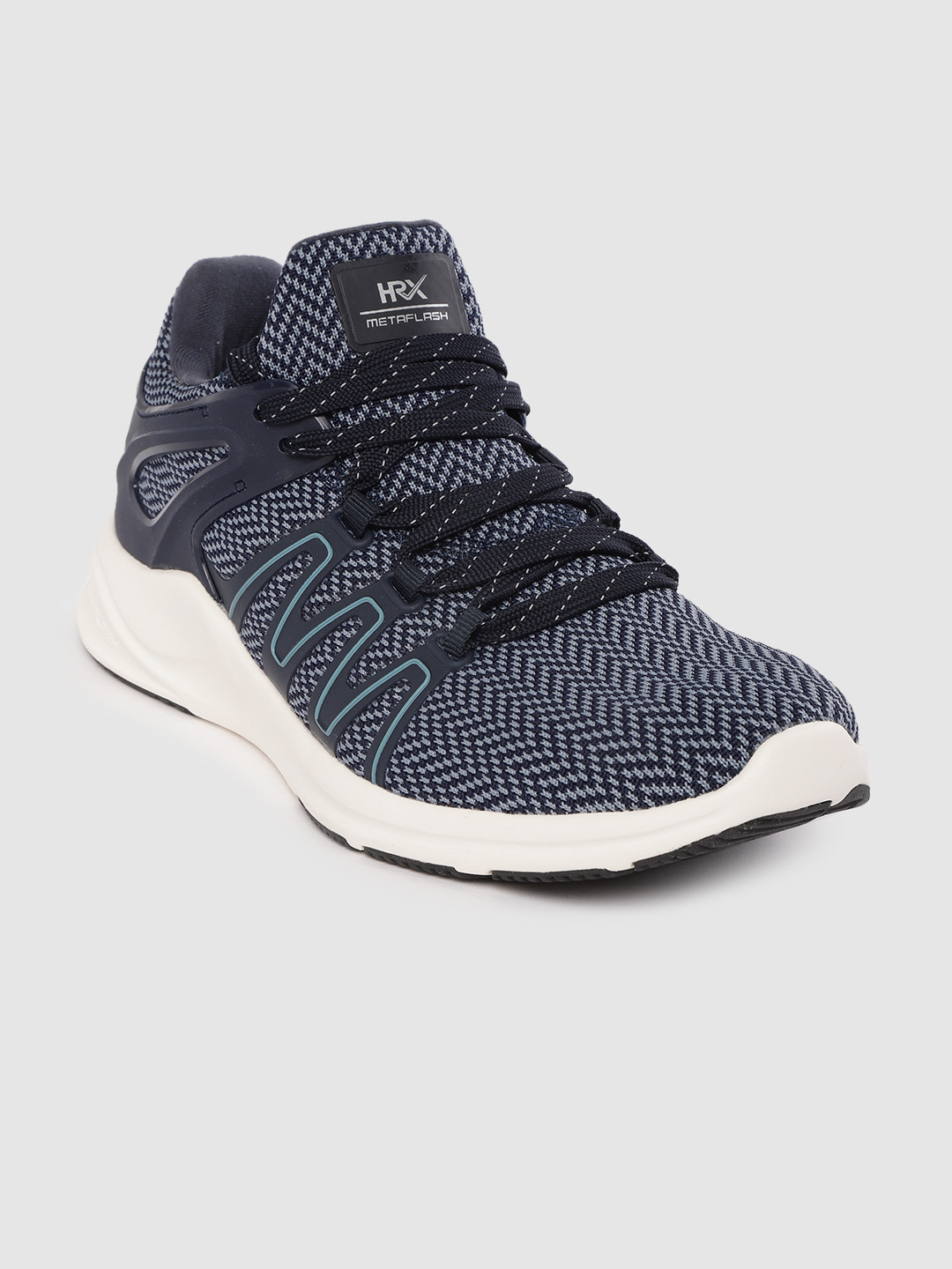 

HRX by Hrithik Roshan Men Navy Blue Woven Design Metaflash Running Shoes