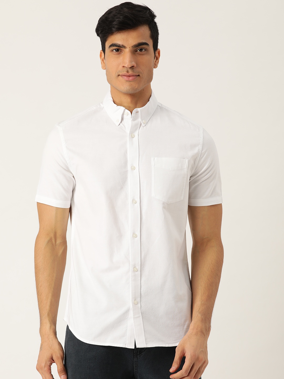 

Marks & Spencer Men White Regular Fit Solid Casual Shirt