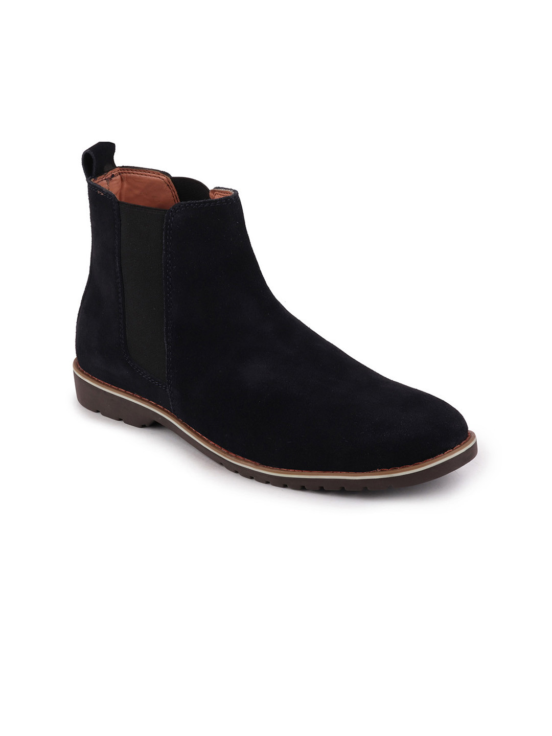 

FAUSTO Men Navy Blue Solid Solid Suede Leather Flat Boots