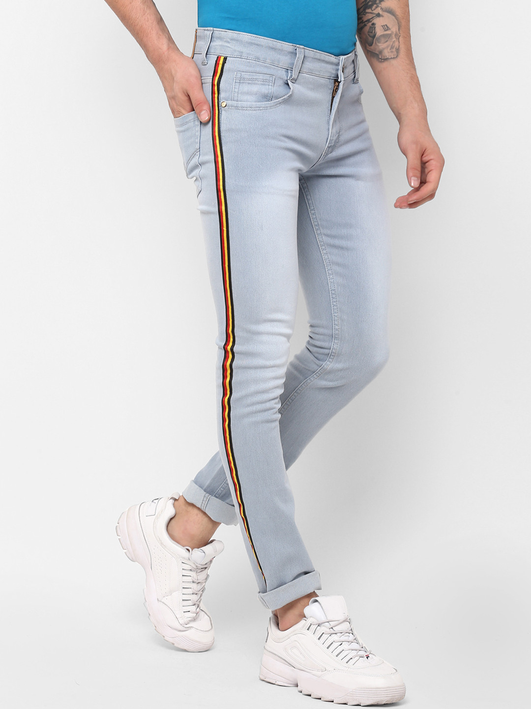 

Urbano Fashion Men Grey Slim Fit Mid-Rise Clean Look Stretchable Jeans