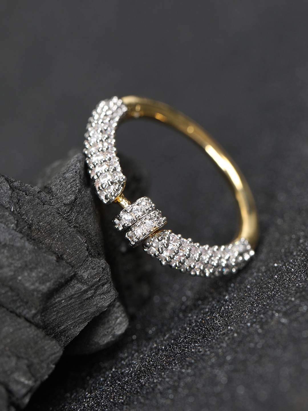 

Priyaasi Gold-Plated AD-Studded Handcrafted Finger Ring