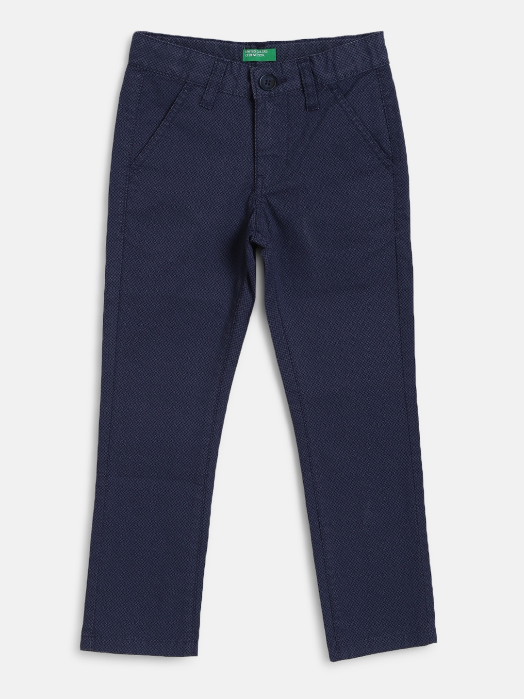 

United Colors of Benetton Boys Navy Blue Printed Regular Fit Trouser