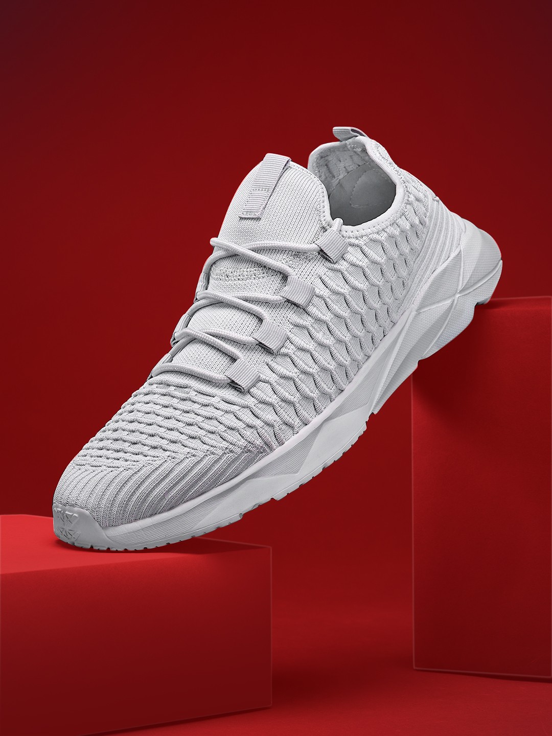 

HRX by Hrithik Roshan Men Grey 3D Knit Slip On Shoes