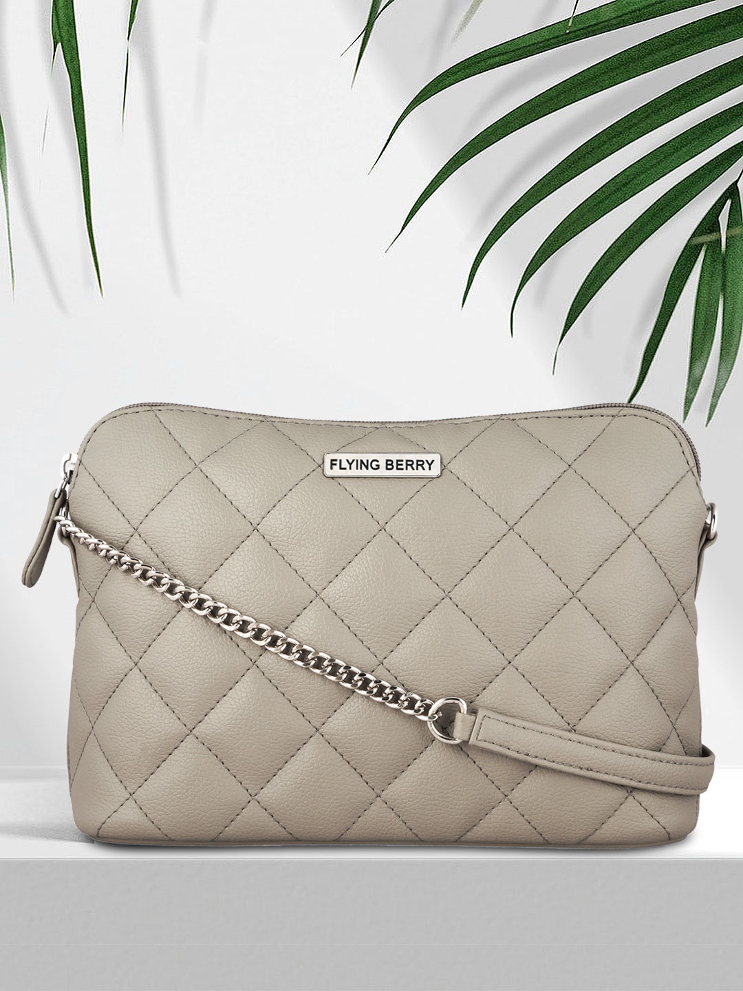 

FLYING BERRY Grey Textured Sling Bag